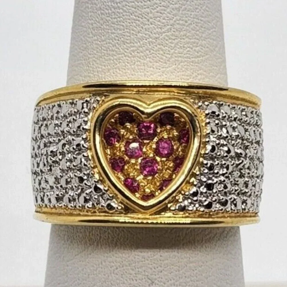 925 STERLING SILVER RUBY RING SIZE 7.5